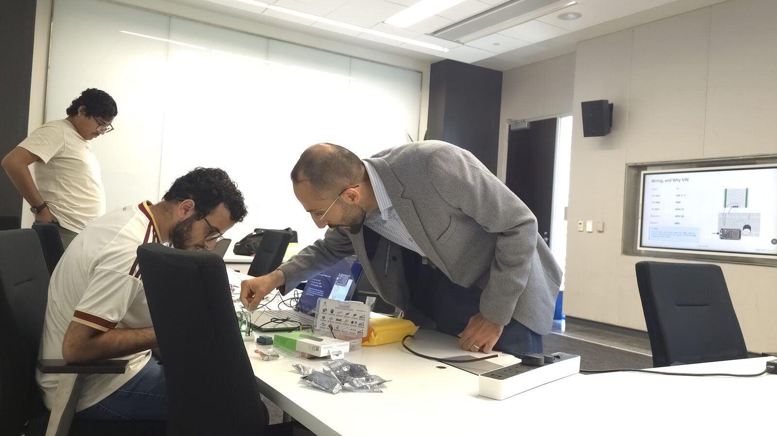 Debugging a student circuit during the lab